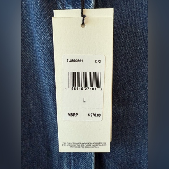 NEW WITH TAGS 7 For All Mankind Denim Shirtdress Lyocell Size Large - Picture 6 of 16